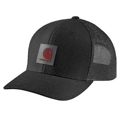 Carhartt Men's Rugged Flex® Twill Mesh-Back Logo Patch Cap, Black, One Size