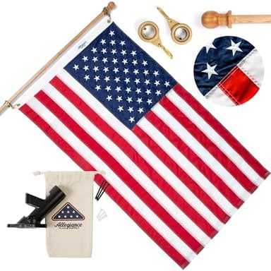 Allegiance Flag Supply American Flag - Made in USA with Embroidered Stars & Hand-Stitched Stripes - 200D Nylon Outdoor US Flag