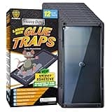 PESTQUEST 12 Pack Glue Mouse Traps Indoor for Home, Large Glue Traps for Mice and Rats, Pre-Baited Peanut Scent Sticky Rat Traps for Inside House, Snake, Lizard, Insect & Spiders, Pet & Family Safe