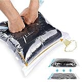 Compression Bags for Travel - Travel Essentials - 12 Pack Space Saver Bags - No Vacuum or Pump Needed - Vacuum Storage Bags for Travel Accessorie - Travel and Home Packing Organizers (transparent)