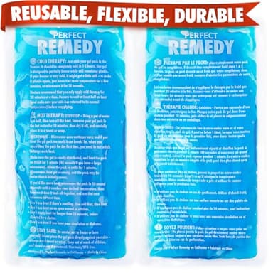 Perfect Remedy 2-Pack Gel Ice Packs for Injuries Reusable, Hot & Cold Pack That’s Durable, Soft & Flexible, Fast Relief & Recovery (Blue, Reg 2PK)