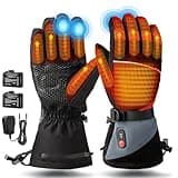 Rechargeable Heated Gloves for Men Women,7.4V Fast Heating Gloves Liners, Hand Warmers Arthritis Gloves, Heater Cold Winter Gloves, Snowmobile Camping Cycling Skiing Hiking Working Gloves Black L