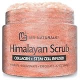 Himalayan Salt Scrub, Face, Foot, and Body Exfoliator with Collagen and Stem Cells, Exfoliating Scrub for Toning, Cellulite, and Skin Care by M3 Naturals