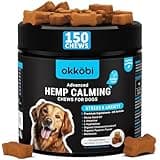 OKKÖBI Hemp Calming Chews for Dogs Anxiety 150 pcs - Dog Anxiety Relief - Dog Calming Chews - for Stress, Travel, Check-up, Barking or Grooming - Dog Calming Treats - Melatonin for Dogs - Chicken