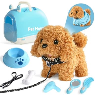 TONZE Dog Toys for Girls Kids Toys for 3 4 5 6 7 8 Year Old Girls Boys Birthday Gift, Realistic Robot Puppy Toy for Kids 3 4 5 6 Year Old, Walking Pet Toy Perritos de Juguetes para Niñas 3 4 5 6 Años