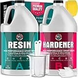 Beast Bond Epoxy Resin - Ultra-Gloss 1 Gallon Kit, Crystal Clear, Self-Leveling, UV & Impact Resistant Resin Kit for Art, Jewelry, Tables & Countertops, Easy 1:1 Mix, DIY Crafts