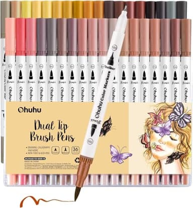 Ohuhu Skin Tone Markers 36 Colors & Coloring Markers 60 Colors