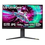 LG 32" UltraGear 4K UHD (3840x2160) Gaming Monitor, 144Hz, 1ms, VESA DisplayHDR 400, G-SYNC and AMD FreeSync Premium, HDMI 2.1, DisplayPort, 4-Pole HP Out DTS HP:X, Tilt/Height/Pivot Stand, Black