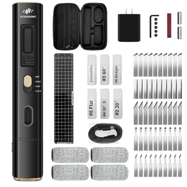 Togarhow 40kHz Ultrasonic Cutter Knife 35W Handheld Ultrasonic Knife with Storage Bag & 50pcs Blades, OLED Screen Cutting Machine for 3D Printed Model Leather PVC Wood Plastic Resin Grinding Polishing