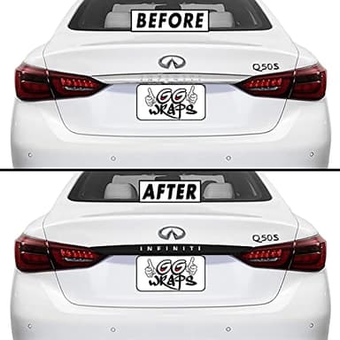 SlickMod Chrome Delete Blackout Vinyl Overlay for 2018-2022 Infiniti Q50 Rear Trunk Trim (Gloss Black)