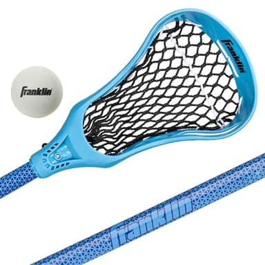 Franklin Sports Future Champs Youth Lacrosse Stick + Ball Set - Kids 32" Inch Beginner Backyard Practice Lax Stick + Lightweight Soft Lacrosse Ball - Toy Kids Lax Set - Blue