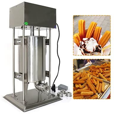Commercial Electric Churros Maker, 15L/3.96Gal Stainless Steel Churro Maker Machine, Large Capacity Churros Machine with 4 Nozzles for Restaurants Bakeries