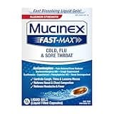 Mucinex Fast-Max Liquid Gels for Cold/Flu/Sore Throat, 16 Count