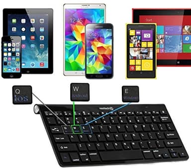 Navitech Wireless Bluetooth Multi OS Keyboard Compatible with The DUODUOGO 10" Tablet