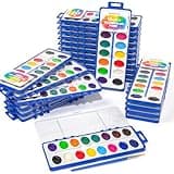 Shuttle Art 16 Colors Watercolor Paint Set Bulk, Pack of 24, Watercolor Paint Set with Paint Brushes for Kids and Adults, Washable Paint for Classroom, Parties, Kindergarten and Art Activities
