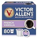Victor Allen's Coffee French Vanilla Flavored, Medium Roast, 80 Count, Single Serve Coffee Pods for Keurig K-Cup Brewers