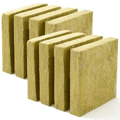 GlikCeil 8 Pcs Rockwool Mineral Wool Insulation Board Rigid Acoustic High Temperature Insulation Board, 24 x 24 x 1.6 Inch, Yellow