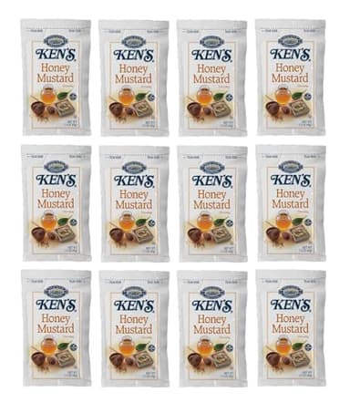 Ken's Steak House Honey Mustard Dressing 1.5 oz Pouch | Gluten-Free | Kosher | Made In America | 12 Count