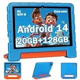 2025 Kids Tablet 10 inch Android 14 Tablets for Kid Octa-Core, 20GB+128GB (TF 1TB), Toddler Tablet with Shockproof Case, 2.4G+5G WiFi 6, Parental Control, Face Unlocked, Split Screen, BT5.0 (Blue)