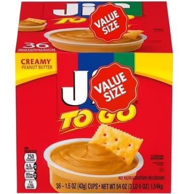 Creamy Peanut Butter Snack Cups – 36 Count Pack – Single-Serve Peanut Butter Cups for Lunches, Travel, and On-the-Go