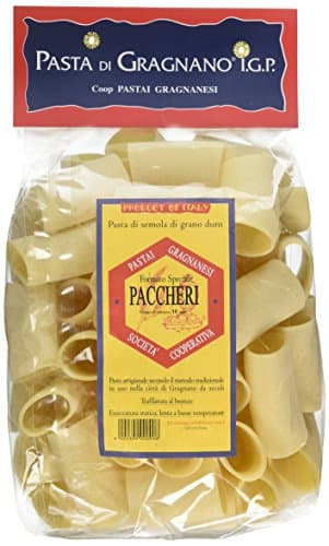 Pastai Gragnanesi Organic Paccheri Pasta di Gragnano IGP, Bronze Die Cut Artisan Italian Pasta, USDA Certified Organic Durum Wheat Semolina, Slow Dried, Product of Italy, 17.6 oz (500g)