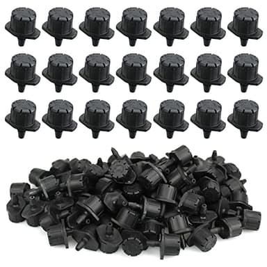 100Pcs Drip Irrigation Emitters,Adjustable Irrigation Drippers Sprinklers,1/4 Inch Emitters Micro Drip for Watering System