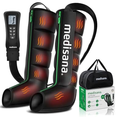 Medisana Leg Massager with Heat and Compression, Full Leg & Foot Massager Compression Boots with 6 Modes, 5 Intensity and 3 Heat for Circulation and Pain Relief - Gifts for Mom, Dad, Athletes, Gym