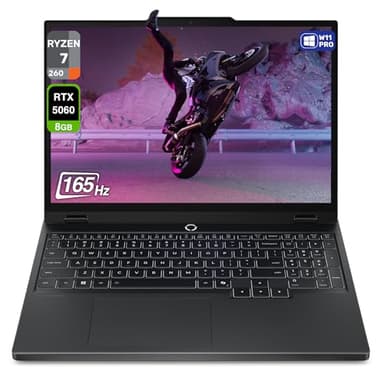 Lenovo Legion 5 Gen 10 Gaming Laptop, AMD Ryzen 7-260, 32 GB DDR5 RAM, 1 TB PCIe SSD, 15.1" WQXGA (2560x1600) Display, Nvidia G-Force RTX 5060, 24-Zone RGB Backlit Keyboard, W11 Pro, Eclipse Black