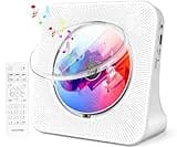 Desktop CD Player with Speakers, ROADOM Home Bluetooth CD Player with Hi-Fi Stereo Sound,Remote Control,Supports CD/Bluetooth/FM Radio/U Disk/AUX/Timer/Repeat