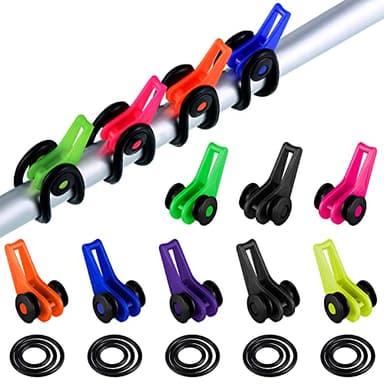 Gejoy 21 Pcs Fishing Hook Holder Fishing Rod Hook Keeper with 3 Size Elastic Rubber Rings, Adjustable Spring Lure Bait Holders for Most Rods(Multicolor)