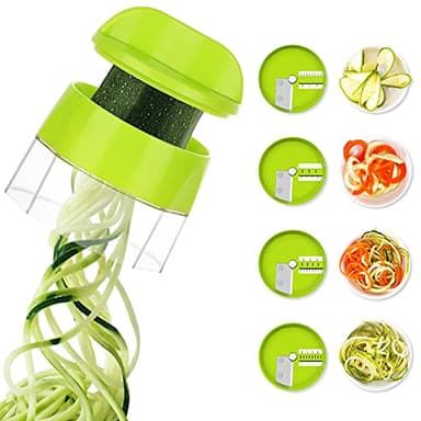 Spiralizer for Veggies, 4 in 1 Zoodles Zucchini Noodle Maker, Zucchini Spiralizer for Veggies Noodles