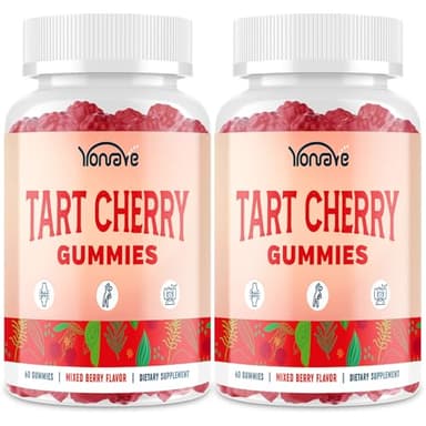 3300mg Tart Cherry Gummies for Uric Acid Cleanse, Sleep, Gout, Joint & Kidney Support – Tart Cherry Extract with Celery Seed, Melatonin, Vitamin C – Detox & Antioxidant – Mixed Berry Flavor, 120 Count