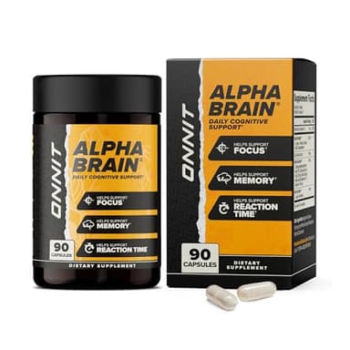 ONNIT Alpha Brain Nootropic Brain Supplement for Men and Women, IGEN Non-GMO Tested, Memory, Mental Clarity, Cognitive Support and Focus Capsules with L-Theanine and Vitamin B6 (90 Count)