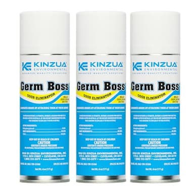 Kinzua Environmental Germ Boss Strong Odor Eliminator, Fast-Acting Cleaning & Deodorizing Fogger, Mold Bomb Fogger for Smell Control with Fresh Scent, Covers Up to 1,000 cu ft, 6 oz, Pack of 3