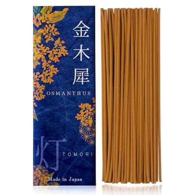 Osmanthus Premium Japanese Incense Sticks 60sticks Coreless Low Smoke Natural Charcoal Free Non Toxic Aromatherapy Meditation Calming Stress Relief Relaxation Yoga TOMORI