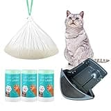 KropBom 60 Count Waste Drawer Liners Bags Compatible with Litter Box Robot 4 and 3, Thick Self-cleaning Cat Litter Box Liners refill with Drawstring Heavy Duty 10-12 Gallons of Capacity