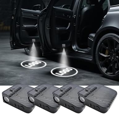 4PCS Custom Car Brand Car Door Lights, LED Projector Car Door Step Courtesy Welcome Lights, 3D LED Car Welcome Lights Lamp Fits for Most Brand (for ho-nnn-DA)