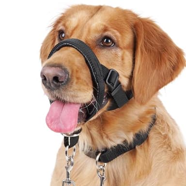 BARKLESS Dog Training Head Collar for Pulling, No Pull Head Halter with Adjustable Safety Strap, Anti-Pull Soft Padded Muzzle Leash for Walking Training Leash Reactive Large Dogs