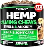 YUMA'S Hemp Calming Chews for Dogs - Advanced Dog Calming Chews - 170 Treats - Anxiety Relief Treats - Hemp Oil - Separation Aid, Stress, Hip and Joint Supplement for Canine Health Support
