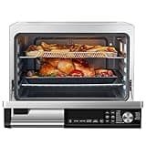 COSORI Ceramic Air Fryer Toaster Oven Combo, 11-in-1 Flat-Sealed Heating Elements for Easy Cleanup, Innovative Burner Function, 6 Accessories & Recipes, 26QT, Silver, Stainless Steel