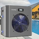 Varpoolfaye 16000 BTU 5000 Gallon Above Ground Pool Heater Electric Pool Heater Heat Pump 120v Swimming Pool Heat Pump for In ground Pool Heating Cooling WiFi Control