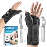BraceAbility Wrist and Thumb Spica Splint - De Quervain's Tenosynovitis Long Forearm Cast Stabilizer for Tendonitis, Sprains, Thumb Brace for Arthritis Pain and Support - (S Left Hand)