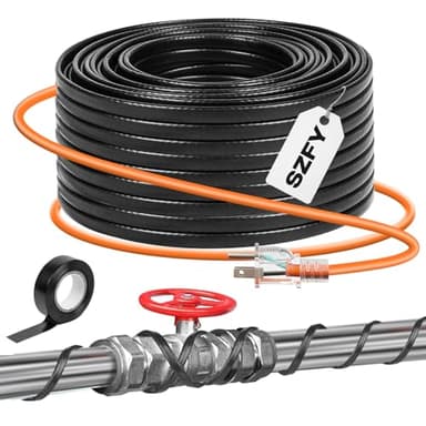 3FT~200FT Heat Tape for Water Pipes, -40°F Deicing Cable,Pipe Heat Cables for Roof,Gutter，Farm，Freeze Protetion Heating Wires, Heated Water Hose,Plumbing Fixtures,120V 5W/FT (50FT)