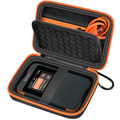 Hard Case Compatible with SIMO Solis 5G/ for Pro 5G WiFi Mobile Hotspot, Travel Router for Hotel WiFi Storage Holder Bag with Mesh Pocket for Charger USB Cable & Accessories (Box Only) - Black