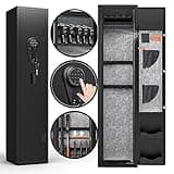 KAER 3-5 Gun Safes for Home Rifle and Pistols, Quick Access Safes for Shotguns, cabinets with Adjustable Rack, Pockets and Removable Shelf