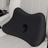 Benazcap Lumbar Support Pillow for Car, Lower Back Support Pillow for Sciatica & Back Pain Relief, 2 in 1 Memory Foam Seat Cushion for Office Chair, Car Seat - Black