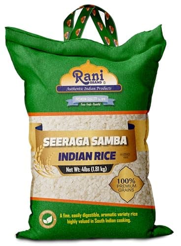 Rani Seeraga Samba Indian Rice 64oz (4lbs) 1.81kg Cloth Bag ~ All Natural | Gluten Friendly | Vegan | Kosher | Export Quality | Indian Origin