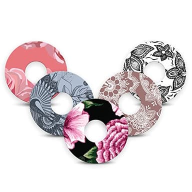 ExpressionMed - Adhesive Patch for Libre 3 & Libre 3 Plus (5-Pack) - Made in The USA, Waterproof, Split Backing, CGM Tape (Floral Variety Pack)