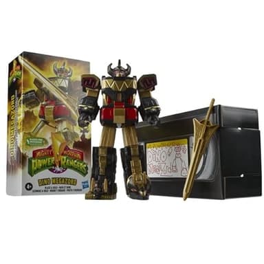 Mighty Morphin Power Rangers Megazord 7 inch Classic Figure Collector Set (Dino Megazord (Black & Gold))