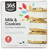 365 By Whole Foods Market, Ice Cream Sandwich Milk And Cookies, 17 Ounce
